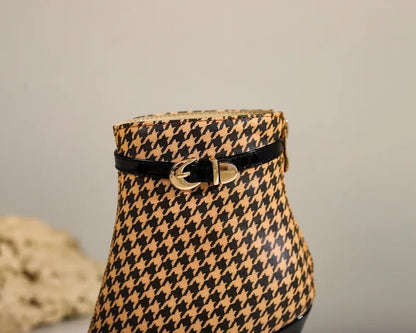 Bottines Stiletto Pied-de-Poule Sloane