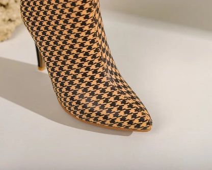 Bottines Stiletto Pied-de-Poule Sloane