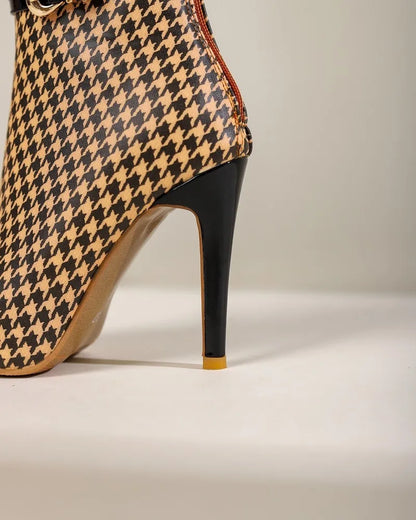 Bottines Stiletto Pied-de-Poule Sloane