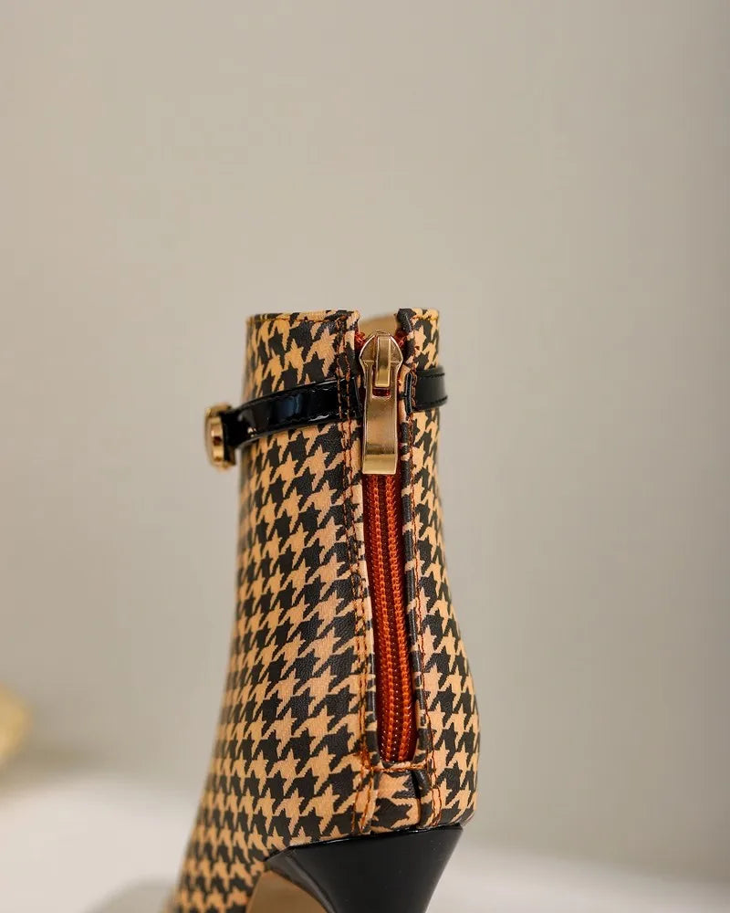 Bottines Stiletto Pied-de-Poule Sloane