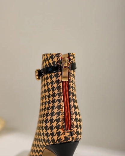 Bottines Stiletto Pied-de-Poule Sloane